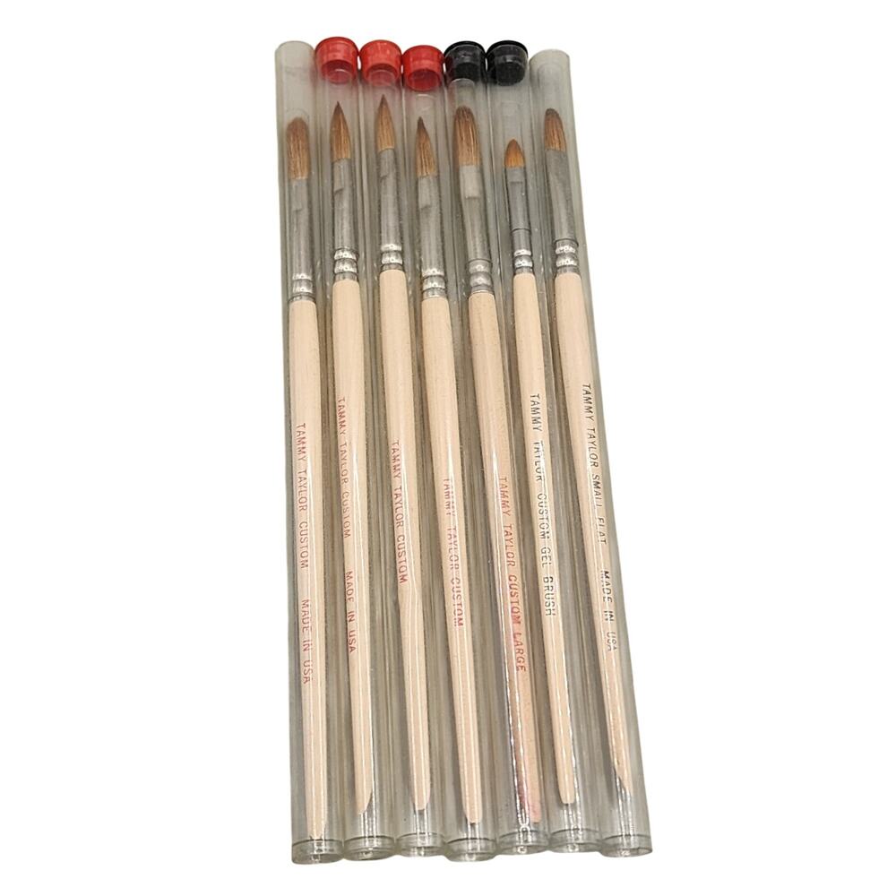 Seven (7) Tammy Taylor custom gel brush pens usa Sm Flat Large
